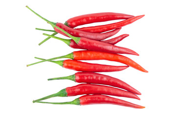 Red chili or chilli pepper isolated on a white background. with clipping path