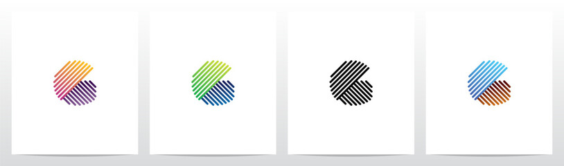 Opposite Diagonal Lines Letter Logo Design G