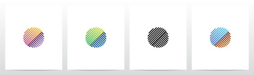 Opposite Diagonal Lines Letter Logo Design O