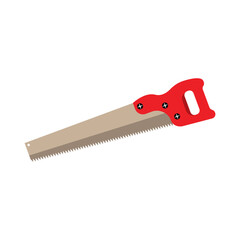 hand saw construction tool icon in cartoon style
