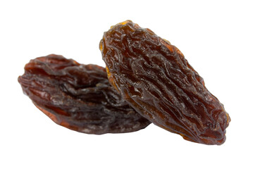 Raisins isolated on white background with clipping path .