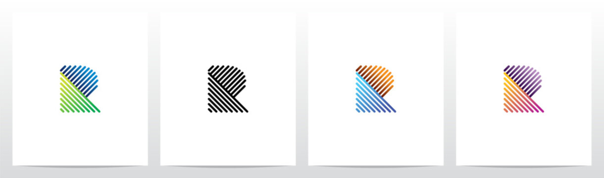 Opposite Diagonal Lines Letter Logo Design R