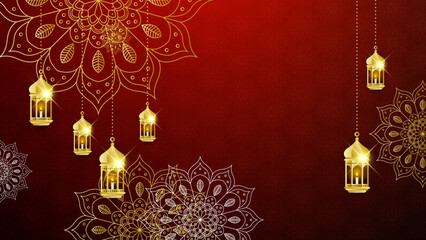 Islamic ramadan background with Arabic ornament pattern and luxury mandala lantern decorative. Designed for islam greeting card, eid template, hajj, invitation, celebration, premium frame, and mosque