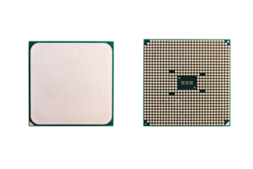 CPU (central processing unit). computer chip processors isolated on white background with clipping path
