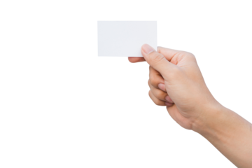 Hand holding white paper, Mockup of business cards.