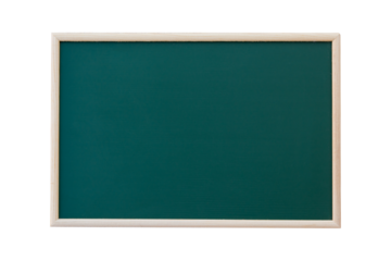 Empty green chalkboard with wooden frame isolated on white background. copy space for your text