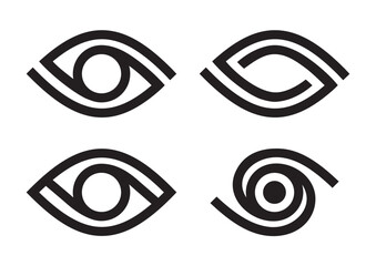 A set of emblems with an eye for your projects - obrazy, fototapety, plakaty