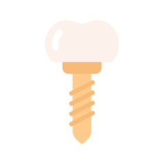 Dental Implant icon, Tooth pin, Prosthetic dentistry logo. Dental Care thin line art icons. Vector illustration isolated on white	
