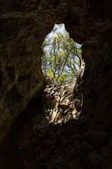 Aven de la Grotte des Demoiselles, ouverture naturelle sur la Plateau du Thaurac
