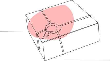 parcel drawing one continuous line vector