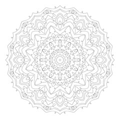 abstract thin line mandala round decoration vector design element