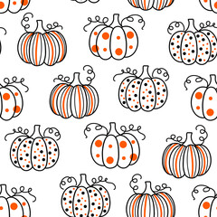 Pattern of pumpkins for Thanksgiving vector illustration 
