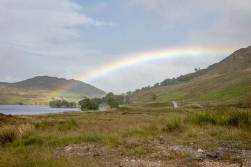 Rainbow over the Scottish Highlands