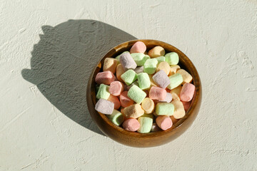 Marshmallows, chewing candy. Snacks and snacks for parties. Spice for coffee and cocoa.