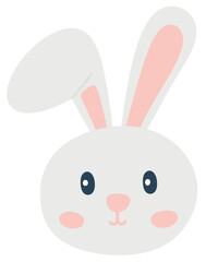 Rabbit bunny head face round icon cute cartoon