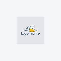 marine fish vector design logo