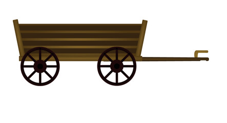 Brown wooden trailer. vector illustration