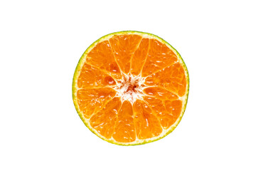 Fototapeta na wymiar Orange transparent background, Die cut slice piece of orange fruit food on transparent background
