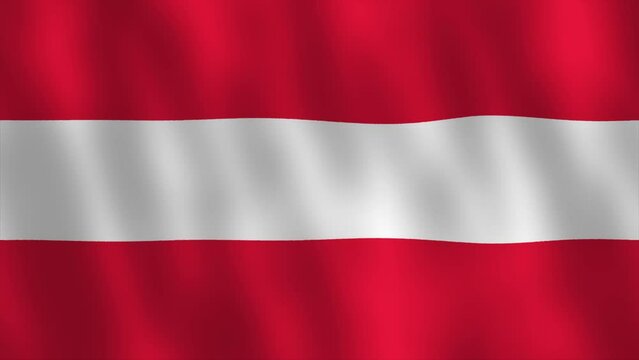 Austria flag waving 3d render video animation. Seamless looping. 4K footage