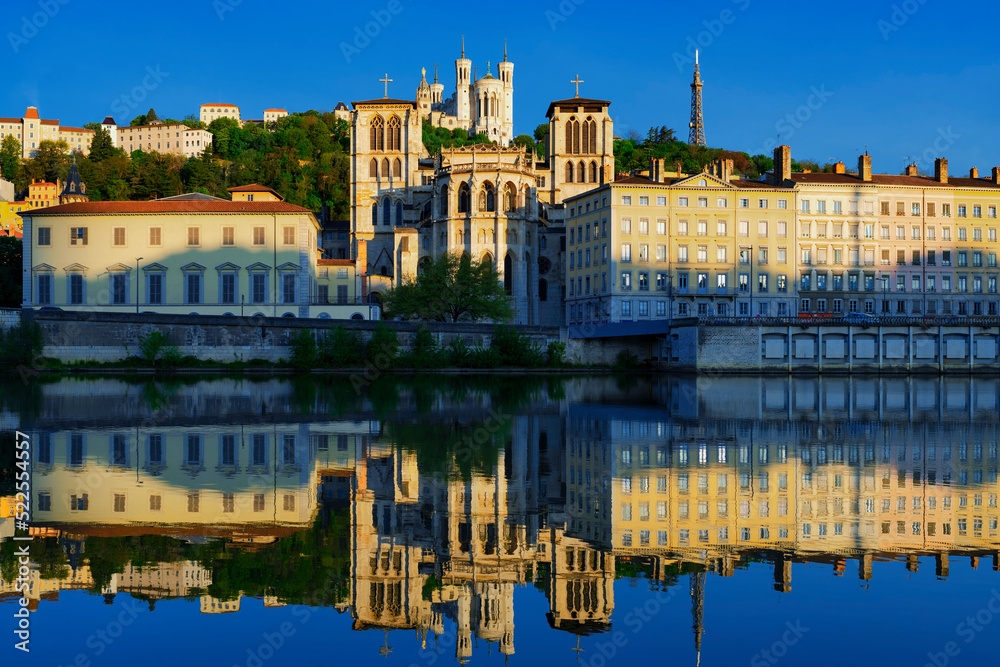 Wall mural view of saone river in the morning