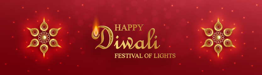 Festive Diwali and Deepawali card. The indian festival of lights