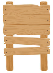 シンプルな木製の案内立て看板／大きい四角の一枚板と剥がれた２枚の板が付いたタイプ（オーク素材風）

