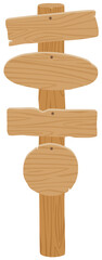 シンプルな木製の案内立て看板／四角と丸の４板タイプ（オーク素材風）