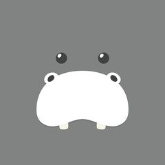 Simple face of Hippopotamus. Animal Face Illustration. Isolated Vector Illustration.