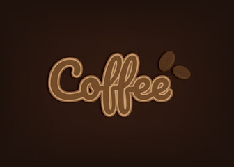 coffee beans and editable text effect. 