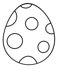 Fototapeta premium Happy easter egg thin line icon