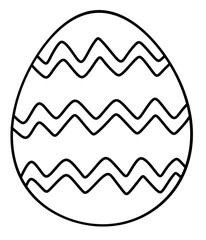 Happy easter egg thin line icon