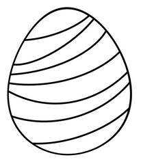 Happy easter egg thin line icon