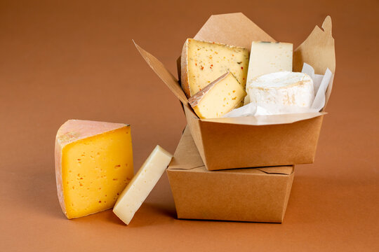 Carton boxes with assorted cheese