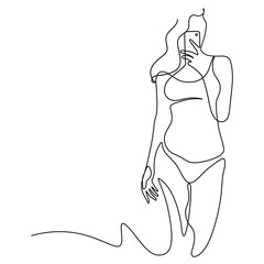 woman aesthetic line art vector illustration