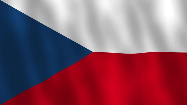 Czech republic flag waving 3d render video animation. Seamless looping. 4K footage