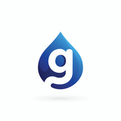 letter g water logo with droplet sign