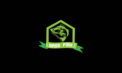 Bass fish art vector illustration