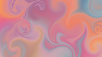 wavy paints in motion with pink and orange tones, colorful abstract background in pastel colors