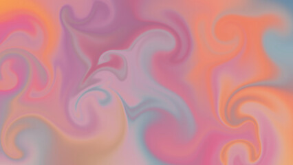 smoky liquids in pastel pink and orange tones, colorful abstract background 