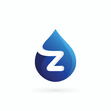 z letter logo in water drop sign