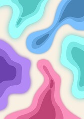 Fototapeta premium Large multi-colored stains on beige paper.