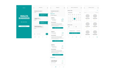 Health Check and Medical Diagnosis Blue App UI Kit