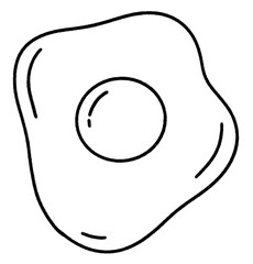 Fried egg icon simple line design food