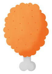Fried chicken drumstick cartoon icon
