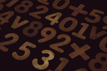 Background or texture of numbers. Finance data concept. Mathematic. Seamless pattern with numbers....