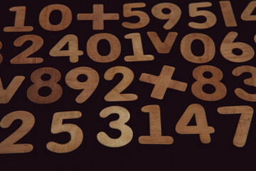 Background or texture of numbers. Finance data concept. Mathematic. Seamless pattern with numbers. Finance concept. 