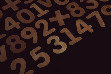 Background or texture of numbers. Finance data concept. Mathematic. Seamless pattern with numbers....