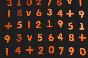 Background or texture of numbers. Finance data concept. Mathematic. Seamless pattern with numbers. Finance concept. 
