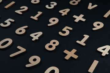 Background or texture of numbers. Finance data concept. Mathematic. Seamless pattern with numbers....