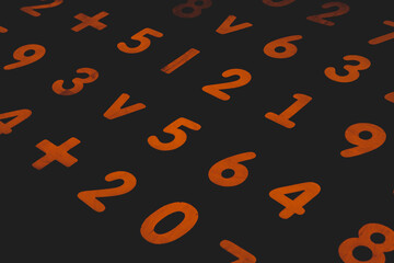 Background or texture of numbers. Finance data concept. Mathematic. Seamless pattern with numbers. Finance concept. 
